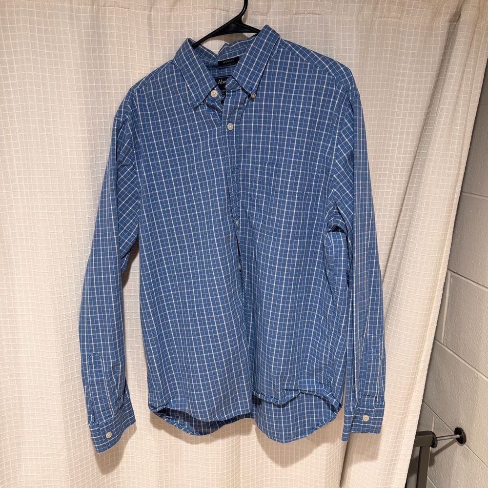 Abercrombie & Fitch Blue Plaid Casual Shirt